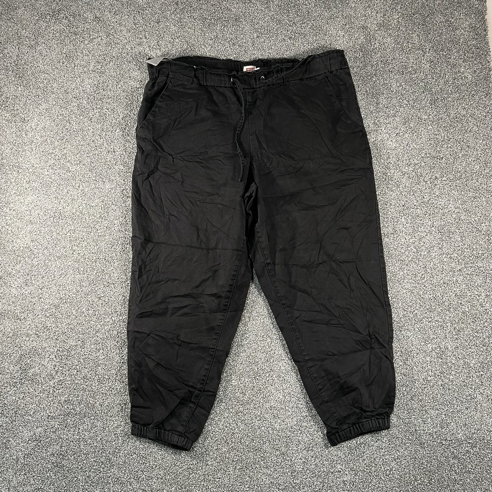 Levis Mens XL Black Drawstring Jogger Pants Elastic Cuff Casual 24 Inseam